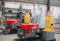 Moteur à engrenages pour machine à granulés de bois compacte, version diesel, pour les passionnés de bricolage - 150-1500 kg/h, design compact, interface conviviale