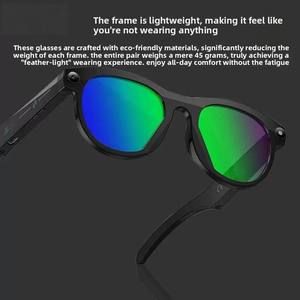 Lunettes intelligentes Casque portable Caméra de prise de vue Vidéo 1080P IP67 Étanche Appel audio BT Reconnaissance <span class=keywords><strong>photo</strong></span> IA Lunettes vocales - Product Image 4