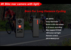 Nouvelle caméra de recul 4K pour vélo avec feu arrière, batterie 7000 mAh et télécommande, compatible avec support GoPro pour le cyclisme - Product Image 2