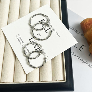 Kaiming 925 Sterling Silver Braided Hoop Earrings For Women Korean Style Vintage Handmade Small Size <b>Large</b> Size Everyday Wear - Product Image 4