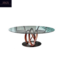 Table à manger moderne italienne en noyer pour 6 personnes, design haut de gamme, verre trempé, acier inoxydable, pour la maison, les hôtels, les villas