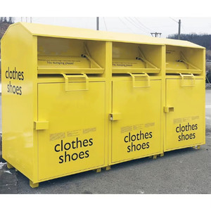 Fábrica al por mayor al aire libre de acero galvanizado <span class=keywords><strong>ropa</strong></span> donación bin caja de donación de caridad metal <span class=keywords><strong>ropa</strong></span> usada contenedores de reciclaje para la venta - Product Image 4