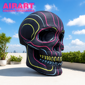Teschio Gonfiabile Gigante a LED, Scultura Gonfiabile a Forma di Teschio di Zucchero per Decorazioni di Halloween e Giornata dei Morti - Product Image 1