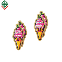 Nouveau design de serviettes personnalisées à repasser sur chenille brodées pour cupcake, patchs de style fruits colorés pour sacs