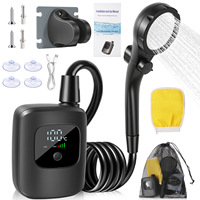 Douche électrique portable en plastique, jet de pluie pressurisé, design moderne et minimaliste, pour bain extérieur, zones sauvages, chantiers et dortoirs