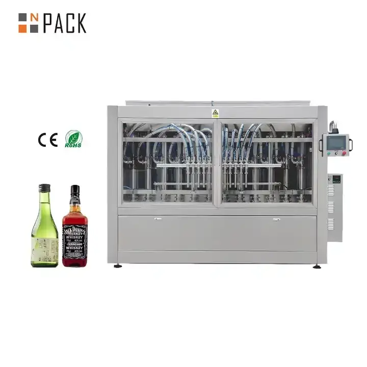 Npack 완전 자동 500ml-1l 알코올 음료 보드카 충전 캡핑 기계 와인 병 충전 라인