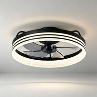 Ventilateur de plafond LED en fer et acrylique du fabricant, 6 vitesses, télécommande, moteur silencieux, éclairage LED de plafond économe en énergie