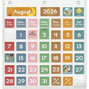 Calendrier de classe en plastique avec 46 poches, 25 pouces, gestion du temps, rentrée scolaire - Product Image 1
