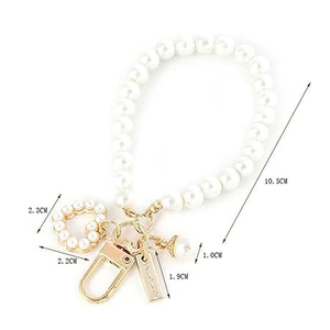 Porte-clés Cœur Coquillage Tendance avec Perle Blanche, Léger, Dragonne de Poignet, Breloque pour Sac Téléphone, Cadeau - Product Image 3