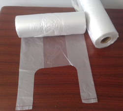 Bolsa de Plástico HDPE con Asas para Compras en Supermercado, Tipo Camiseta, con Rayas - Product Image 5