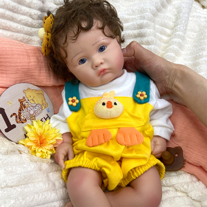 Poupées Bébé Réalistes en Silicone 45cm, Corps Entier en Silicone Platine, Cheveux Implantés, Bouche Ouverte, Poupées Reborn pour Filles - Product Image 2