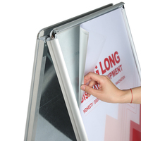 Support de sol en aluminium A1, A2, B1, B2, type A-frame, largeur 25 mm, pour affichage de posters publicitaires d'entreprise, panneau de trottoir fabriqué