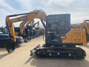 Excellente pelle hydraulique Sany 75 d'occasion, modèle 2022, pompe moteur, engrenage, godet de 0,4 m³, poids opérationnel de 7800 kg - Prix bas - Product Image 2