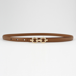 <span class=keywords><strong>Ceinture</strong></span> en jean marron à double cercle pour femmes - Product Image 1
