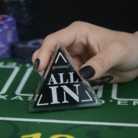 Distributeur de boutons de poker, accessoires de poker tout en noir et double face, fournitures de jeux