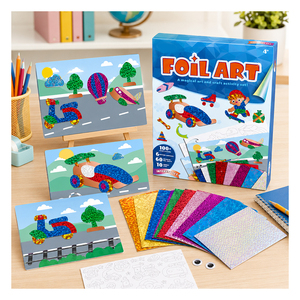 Kit de manualidades con láminas de animales de granja, pegatinas brillantes de aluminio, juego de aprendizaje de motricidad fina, regalo para el aula para estudiantes jóvenes - Product Image 1