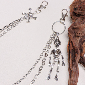 Cadena de cintura Yueli Skeleton, estilo punk de doble capa, plata tibetana, cadena corporal informal a la moda. - Product Image 4