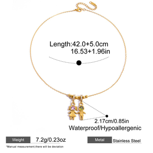 Anti alergi mode tahan air 18 K Emas CZ berlian kubik zirkonia anak laki-laki dan perempuan liontin cinta kalung hadiah perhiasan - Product Image 6