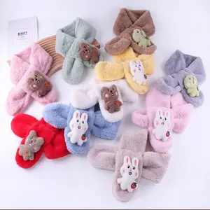 Spot Children's Plush Scarf Fashion Cute Baby Bib Warm And Soft Can Be Customizedwinter Lambs Wool Children Scarf