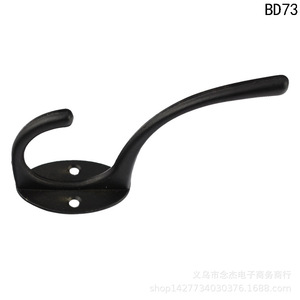 Black Zinc Alloy <b>Wall</b> <b>Hook</b> BD73 Coat <b>Hook</b> 95mm Length Durable Single <b>Hook</b> For <b>Wall</b> Or Door Mounting - Product Image 5