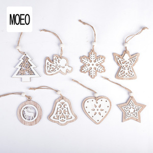 <b>Christmas</b> <b>decorations</b>, wooden <b>Christmas</b> ornaments, laser-cut double-layer <b>white</b> ornaments, <b>Christmas</b> <b>tree</b> snowflake ornaments - Product Image 5