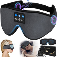 Masque de sommeil 3D Bluetooth 5.4 en soie glacée, anti-lumière, avec musique sans fil et appels mains libres, pour la sieste
