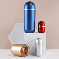 Flacon en plastique vide rechargeable en forme de capsule à large ouverture pour médicaments solides, impression personnalisée, 5ml, 10ml, 30ml, 60ml