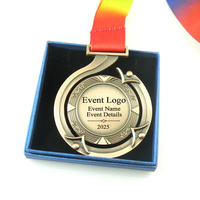 Conception personnalisée de votre propre médaille sportive en alliage de zinc vierge avec ruban, logo, médailles en métal 3D or, argent et cuivre