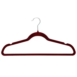 Velvet Coat Hanger Premium 50 Pack Non Slip Flocking Black Velvet Hanger For Wholesale