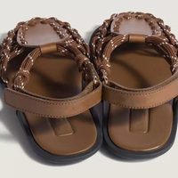 Chaussures pour femmes, nouveaux modèles, sandales plates d'été pour femmes, sandales en cuir pour femmes