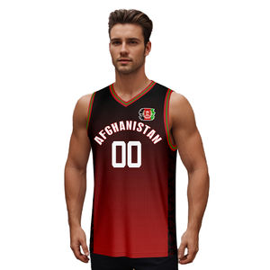 Op maat gemaakte, hoogwaardige, rode, snel drogende, antibacteriële basketbaltrui met mesh, ademend, plus size, sportkleding voor volwassenen - Product Image 5