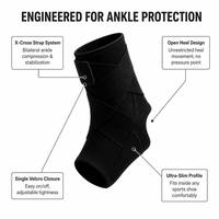Attelle de cheville unisexe réglable avec double sangle en X, design fin à talon ouvert, soutien de compression pour la protection sportive