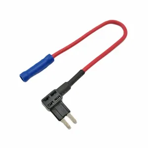 Suporte de fusível inline, 14awg 16awg 18awg atc/ato/acs 10a 30a lâmina de suporte de fusível automotivo