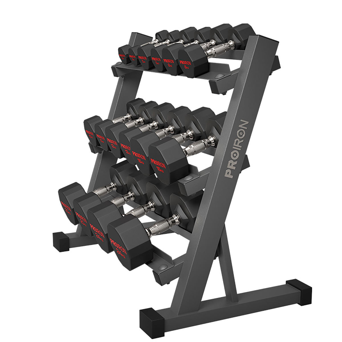 PROIRON Three Layers Steel Dumbbell Rack Heavy-Duty Space-saving - Main Image