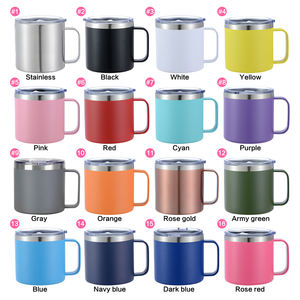 अनुकूलित लोगो 14 औंस खेल कॉफी मग हैंडल और ढक्कन के साथ मग लाल 400 मिलीलीटर थर्मोसिस 18/8 लिए लाल मिली थर्मस कप - Product Image 6