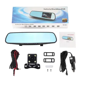 Автомобильный черный ящик Podofo-Full HD, 1080P, видеорегистратор с двумя объективами, 4,3 дюйма, зеркало заднего вида, Автомобильный видеорегистратор, ночное видение, оптовая продажа