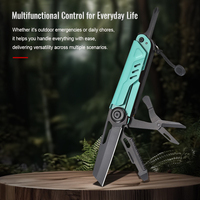 Couteau pliant multifonction 21-en-1 en acier inoxydable, multi-outil de poche avec jeu de tournevis et sifflet pour la survie en camping