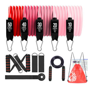 11 pièces ensemble 150LBS TPE Logo personnalisé jambe <span class=keywords><strong>cheville</strong></span> entraînement Gym Fitness bandes d'exercice en vrac <span class=keywords><strong>Tube</strong></span> de résistance élastique - Product Image 1