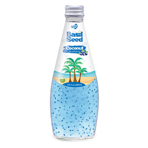 Venta al por mayor OEM a granel: Bebida de agua de coco con puré de semillas de albahaca, esterilizada y aromatizada, en botella de vidrio de 290ml x24, de Vietnam - Product Image 6