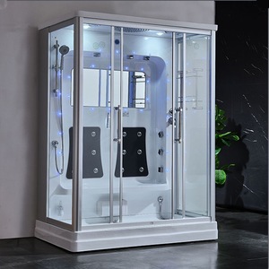 Elegante <span class=keywords><strong>Baño</strong></span> <span class=keywords><strong>de</strong></span> Vapor Acrílico con Acabado Mate, Espacio <span class=keywords><strong>de</strong></span> Spa Interior Moderno, Ducha <span class=keywords><strong>de</strong></span> Aluminio Negro - Product Image 1