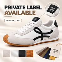 Baskets basses décontractées rétro pour femmes, style allemand, en microfibre, avec logo personnalisé
