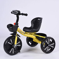 Tricycle en métal pour enfants, poussette pour bébé de 1 à 3 ans, vélo à pédales avec musique, tricycle 3-en-1 pour enfants, chariot pour tout-petits