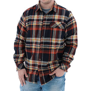 <strong>Men's</strong> Button Down Shirts Regular Fit Long Sleeve Casual Red Grey Yellow Plaid Cotton Flannel Shirts - Product Image 1