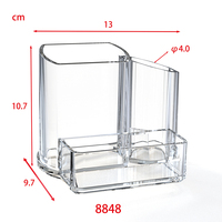 Ensemble de boîtes de rangement en plastique acrylique à prix d'usine, organiseur transparent pour pinceaux de maquillage en acrylique pour salle de bain, bureau et dortoir