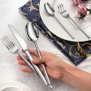 Juego de Cubiertos de Acero Inoxidable Estilo Simple, Personalizado de Fábrica, Cuchara y Tenedor Plateados, para Bodas, Fiestas y Restaurantes, Venta al Por Mayor - Product Image 2