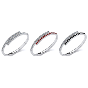 Calendo Offerta Speciale Anello Segmentato Incernierato in Titanio ASTM F136 Lucidato a Specchio con Zirconi Laterali per Piercing Septum e Orecchio - Product Image 1