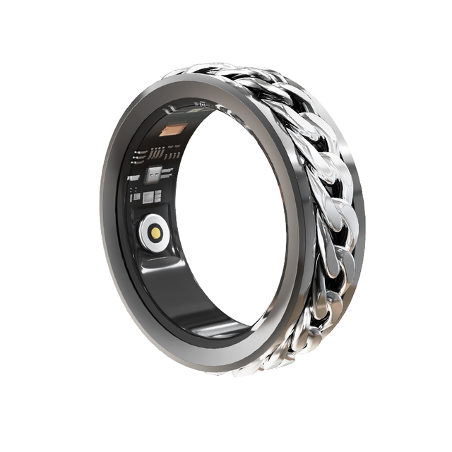 Smart Ring Diamond Design IP68 Waterproof Stainless Steel Health Tracker Heart Rate SpO2 Sleep Monitor Model X15 Sports Tracking