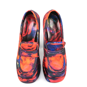 Zapatos de Tacón Alto y Plataforma Gruesa con Estampado Floral y Punta Cuadrada para Mujer, Talla Grande 45 - Product Image 6