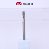 SHUANGJIA Embouts de ponceuse à ongles russes en carbure de tungstène, toutes tailles, forme poire, pour nettoyage des cuticules et coupe croisée
