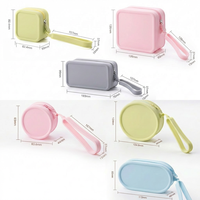 Pochette cosmétique en silicone imperméable avec fermeture éclair, petite pochette de voyage pour femmes et filles, organiseur de maquillage, rangement pour articles de toilette